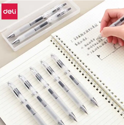 Deli S101 Press Neutral Pen 0.5mm Press Type Black Office Business Signature Water Pen Writing Tool Gel Pen
