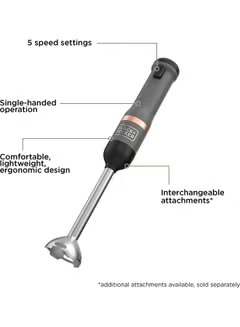 Kitchen Hand Blender, With Measuring Cup 700 ml 7.2 W, BCKM1016KSB-GB, Black/Silver