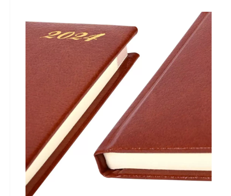 FIS Bonded Leather Pocket Diary 2024 (English) Hard Cover Brown- FSDI10EB24BR