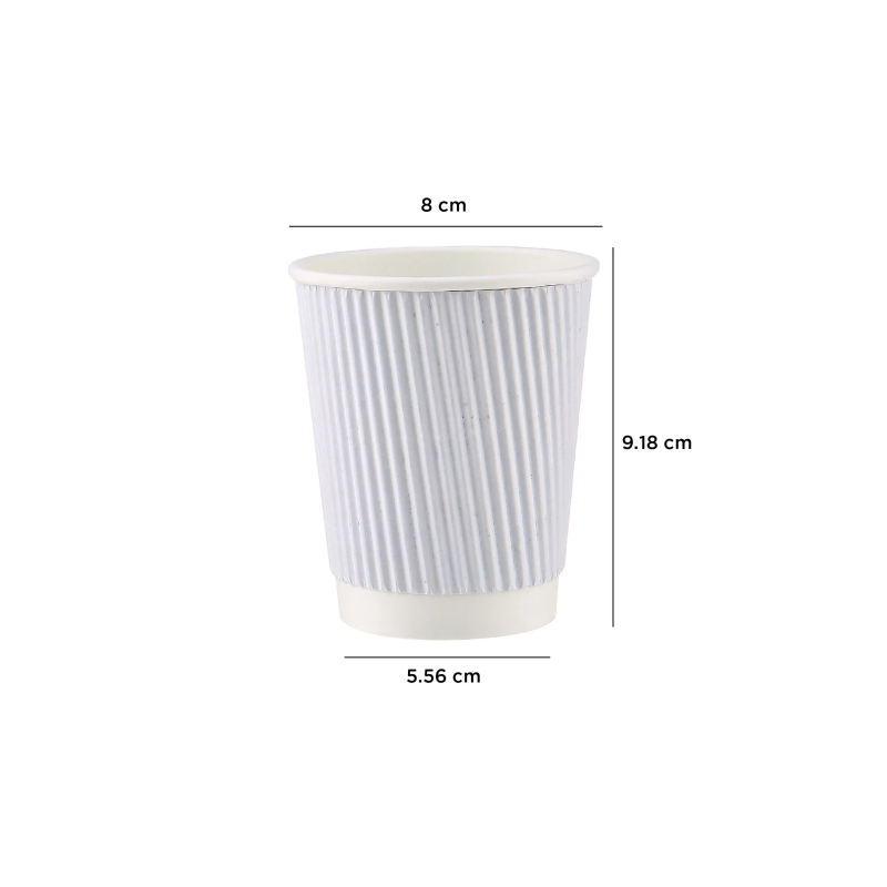 White Ripple Paper Cups