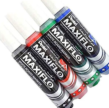 PENTEL MAXIFLO WHITEBOARD MARKER CHISEL TIP PACK OF 4