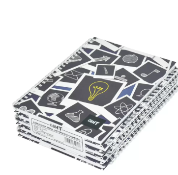 5-Piece Light Spiral Hard Cover Notebook, Single Ruled, (100 Sheets), A5 Size - LINBSA51604