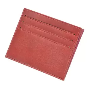 FIS Italian PU Soft Cover Stiched Slim Wallet Polyurethane For Unisex, Two Side open 6 ID Card Pockets, Size 8 x 10.5 cm, Maroon Colour - FSPQSW15