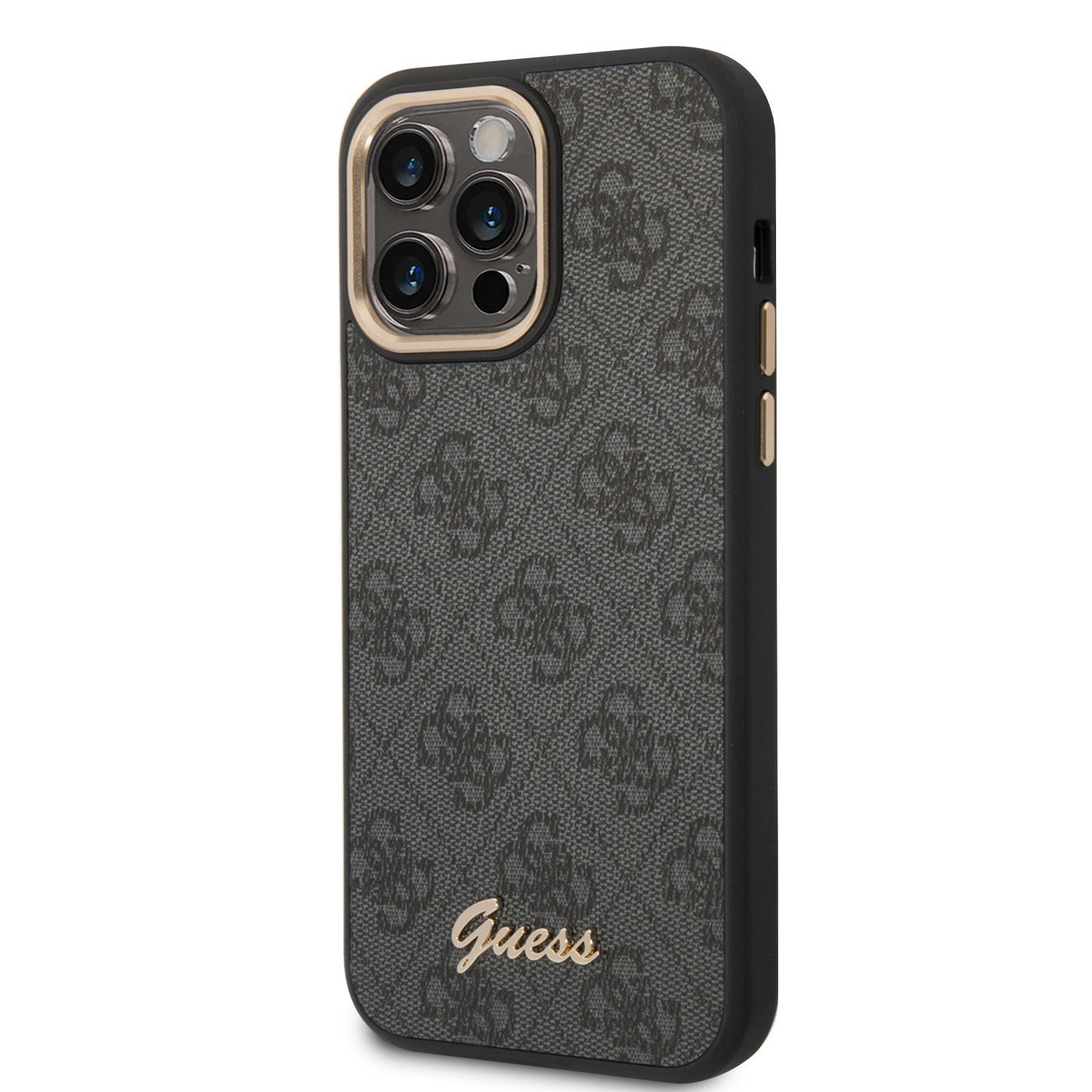 GUESS® PC/TPU 4G Pu Metal Camera Outline & Buttons Case for iPhone 14 Plus  Brown