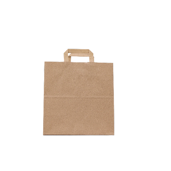 Kraft Brown Paper Bag Flat Handle 24x12x31 cm 250 Pieces