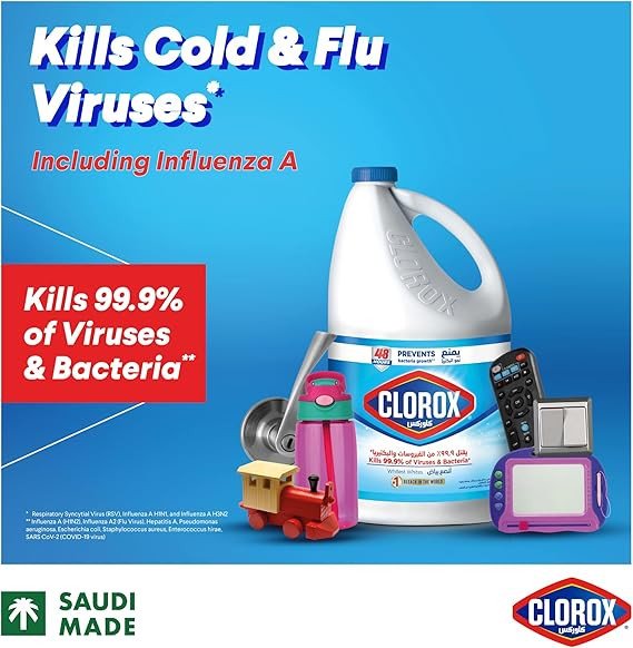 Clorox Bleach Liquid Original Scent 3.78L and Clorox Disinfecting Wipes, 35 Wet Wipes, Crisp Lemon, Special Offer