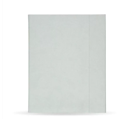 FIS Magnetic Folder Italian PU Cover with Writing Pad, A5 Size, Ivory Paper, Single Ruled, 96 Sheets with Gift Box, Light Grey Color - FSMFEXNBA5LGY