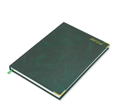 FIS A4 Diary 2024 English (Golden Corners) Green - FSDI42E24GR