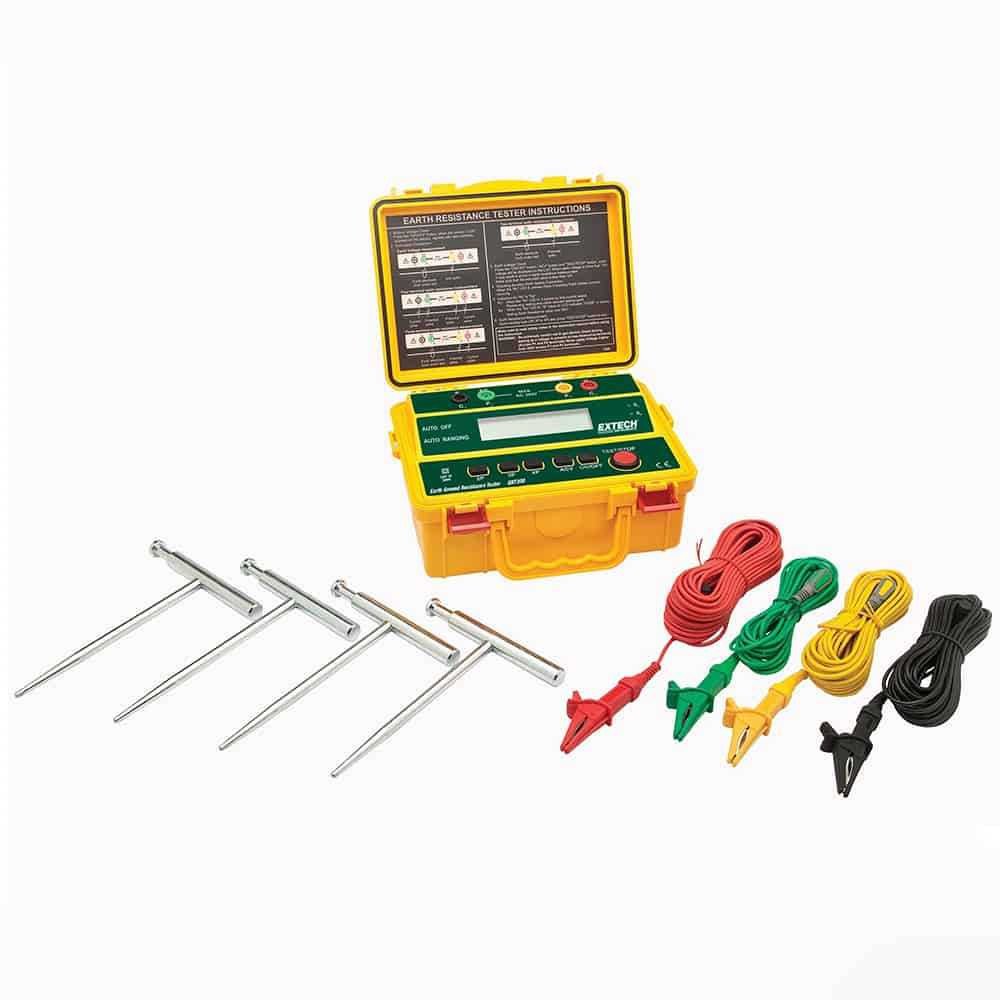 Earth Ground Resistance Tester Kit, 2000Ω, 300V AC, 820Hz