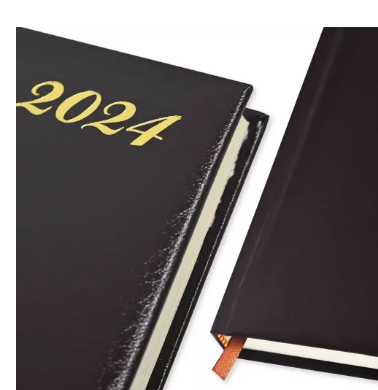 FIS A5 Bonded Leather Russian Diary 2024 (Russian/English) Burgundy - FSDIRUB0124BU