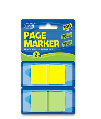 FIS Page Marker, 24 Pieces, 25X45 mm, 2 Colors, 100 Sheets - FSPO1304