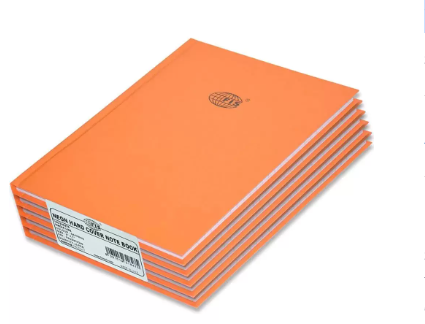 5-Piece FIS Neon Hard Cover Notebook Single Line 9X7 Inch, 100-Sheets, Saffron - FSNB97N240