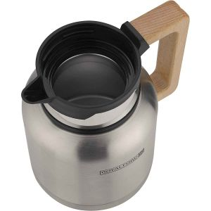 Royalford Vacuum Jug With Wooden Handle - Stainless Steel - Multicolor - 12 LITER
