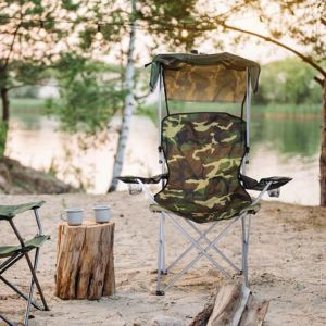 Royalford Beach Foldable Camping Chair - Alloy Steel - Multicolour - RF10345