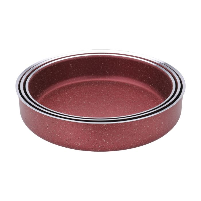 Aluminum Deep Oven Tray Set, RF10266 | Durable Granite Coating | 3 Pcs Set: 20cm, 30cm, 32cm | Body Thickness 3mm | PTFE Free, PFOA Free