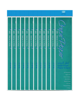 Pack of 12 Pieces Crepe Craft Paper Bright Green