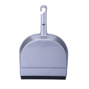 Royalford Dust Pan Long Handle With Construction - Pp Polymer - Grey