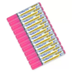 Artline White Board Marker Fine Pack of 12, Dry Safe, Pink, 517 - ARMK517PI