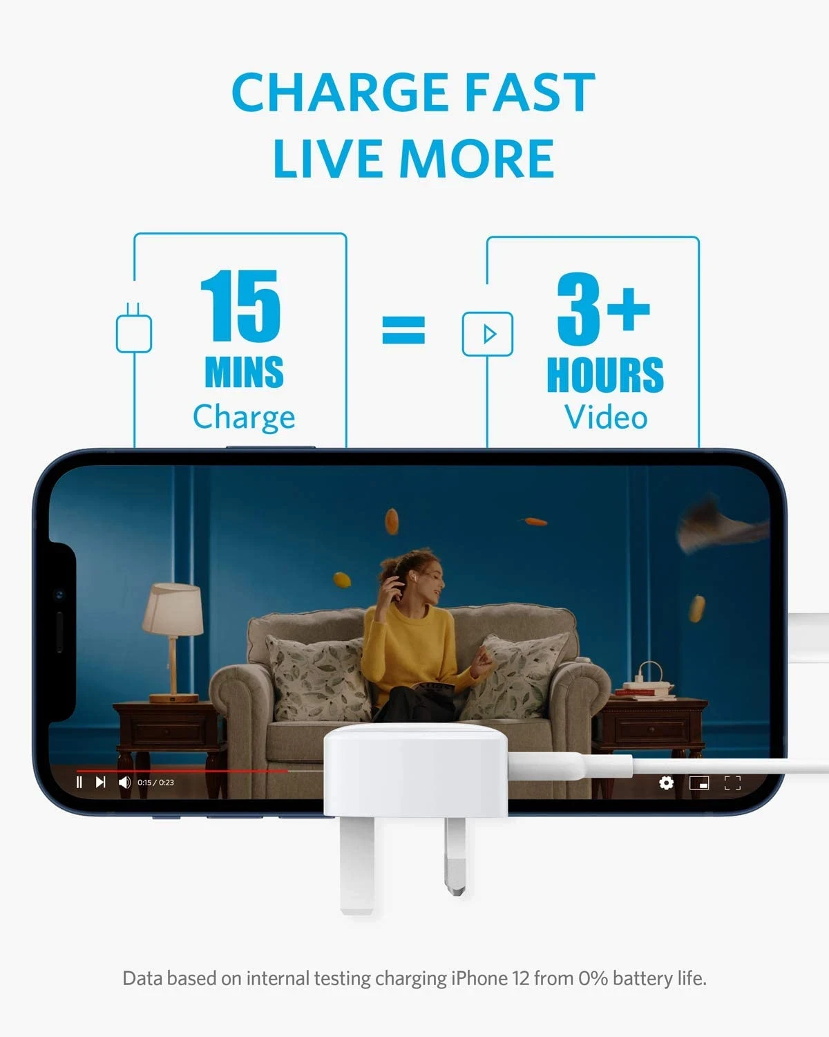 Anker Nano iPhone 14 Pro Charger, 20W PIQ 3.0 Durable Compact Fast Charger, PowerPort III USB-C Charger for iPhone