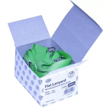 10-Piece FIS Lanyard Green with Metal Hook & Safety Buckle, 2X90cm - FSNASGR-10