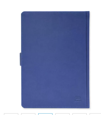 FIS Golden Agenda Diary 2024 (Arabic/English) Italian PU, 1-Side Padded, Blue - FSDI75AEPG24BL