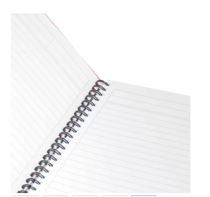 FIS Pack of 5 Spiral Hard Cover Notebook 9X7 Inches (22.86 X 20.32 CM) Single Line,With Border,100 Sheets-Red -FSNBS97NA250