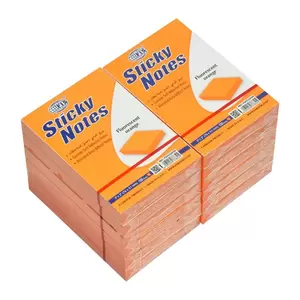 FIS Sticky Note, Fluorescent Orange Colours, Size 3 x 2 Inch, 100 Sheets, Quantity per Pack 12 - FSPO32FOR