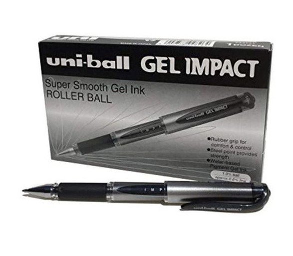 Uni Ball Um-153s Gel Impact Pen 1.0 Mm Black (1x12 pack)