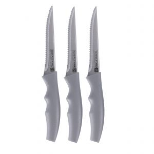 Royalford 3Pc Steak Knife Set - Stainless Steel - Grey
