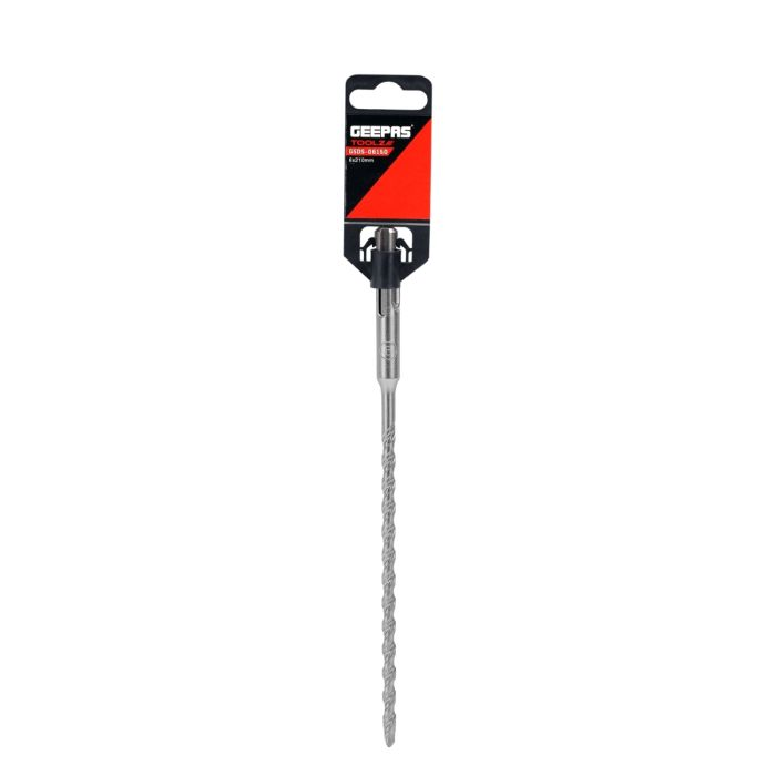 Geepas Chisel Bit Round 6mm - 210mm Long, Perfect For Compacting, Grooving, Cutting & More | 150mm Long Working | Compatible For Drill, Rotary Hammers, And Impact Hammer | Ideal For Plumbers, DIYers, 