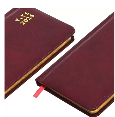FIS 2024 Slim Diary Bonded Leather Arabic English 1 Side Padded Maroon -FSDI52AEGB24MR