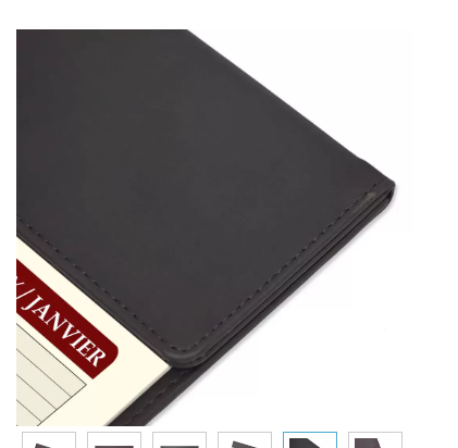 FIS Year Planner 2024 (English/French) Italian PU with Desk Blotter, Dark Brown - FSDKPUBEF24DBR