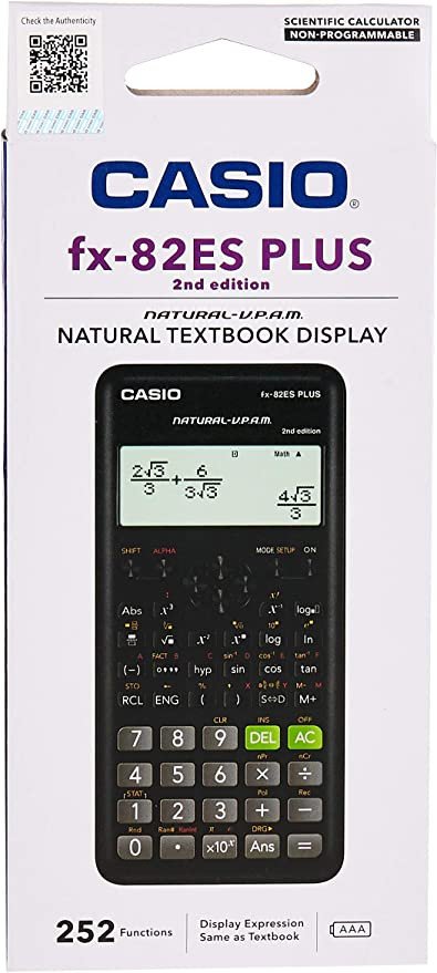Casio FX82ES Plus Black Display Scientific Calculator