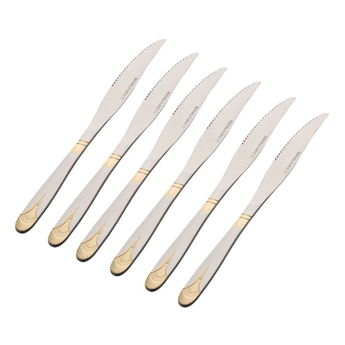 Royal Cutlery Set, 24 Pcs, Stainless Steel Spoon, RF10314 | Cutlery Set For 6 People | Spoon, Knife And Fork Sets | Ideal For Home/ Party/ Restaurant | Mirror Polished, Dishwasher Safe