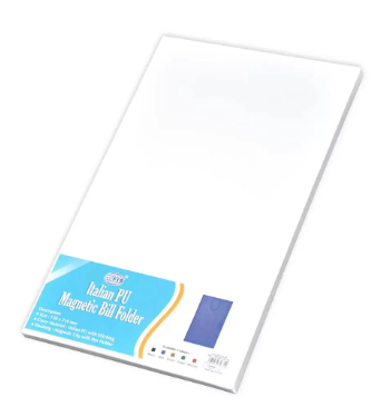 Bill Folders Blue Color, Italian PU Covers with Magnetic Flap & Pen Holder, 130 x 210 mm - FSCLBF13X21BL