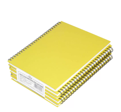 FIS Pack of 5 Spiral Hard Cover Notebook 9X7 Inches (22.86 X 20.32 CM) Single Line,With Border,100 Sheets-Lemon -FSNBS97NA210
