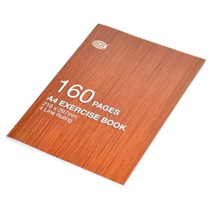 10 Pieces FIS Exercise Books 4 Line Ruling, 160 Pages, A4 Size - FSEBA44LN1602