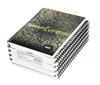 10-Piece Light Spiral Soft Cover Notebook Single Ruled (100 Sheet) A5 Size - LINBA51602S