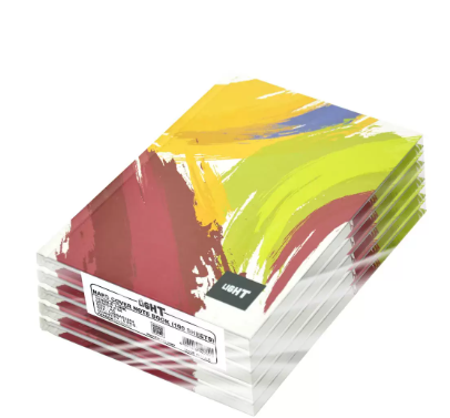 Light Hard Cover Notebook, Pack of 5 Pieces, Single Line, A5 Size, 100 Sheets - LINBA51804