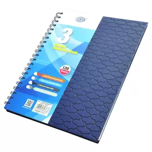 FIS Italian PU Spiral Cover University Books, 120 Sheets, 3 Subject, 8.5 x 11 Inch Size - FSUBPU3SBLD1