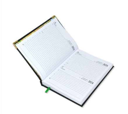 FIS Diary 2024 English (Saturday & Sunday Combined) A5, Green - FSDI92E24GR