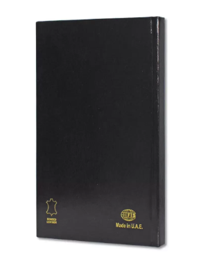 FIS Golden Notebook Bonded Leather, Size A5, Italian Ivory Paper, 70 GSM, 196 Pages, 8 mm Ruled, 1 Side Padded Cover, Gold Gilded Edges, Colour Black - FSNB1SA5GIVBLBK