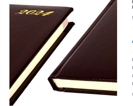 FIS Bonded Leather Pocket Diary 2024 (English) Hard Cover Burgundy - FSDI10EB24BU