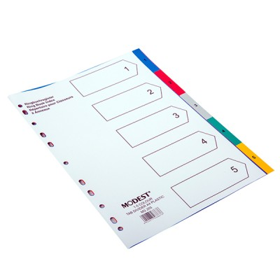 DIVIDER 5 Tab PVC W/Numbers