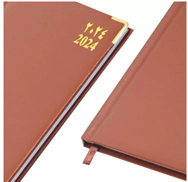 FIS Executive Diary 2024 Brown (Arabic/English/French) 1-Week at a glance, FSDI33AE24BR