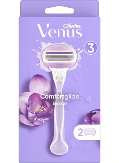 Gillette Venus Breeze Women's Razor Handle, + Razor Blade Refills x2