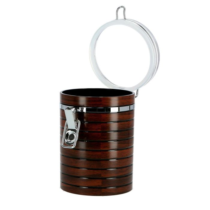 Royalford RF8222 790 ML Cherrywood Acrylic Canister - Transparent Lid Coffee Container Storage, Kitchen Storage Jars With Durable Locking Tab | Ideal For Kichen Storage