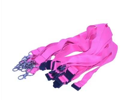 10-Piece FIS Neon Flat Lanyard Rose with Metal Hook & Safety Buckle, 2X90cm - FSNASNROSE-10