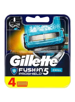 ProShield5, Chill 4 Blade, Refills Blue/Silver