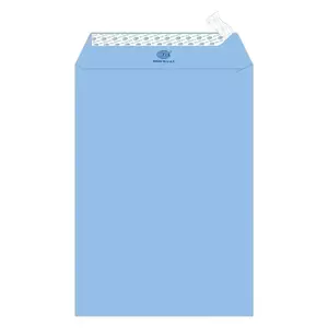 FIS Laid Paper Envelopes Peel & Seal, Pack of 50 Pcs. Blue Color, 10 x 7 Inch, 100 GSM - FSEE1033PBBL50